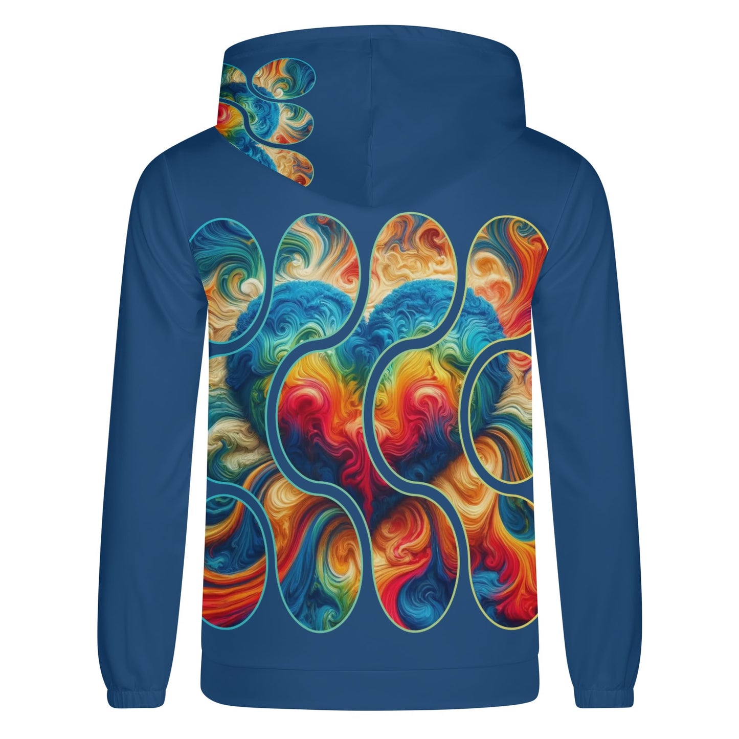 Mens Lightweight All Over Print Zip Hoodie "Love"