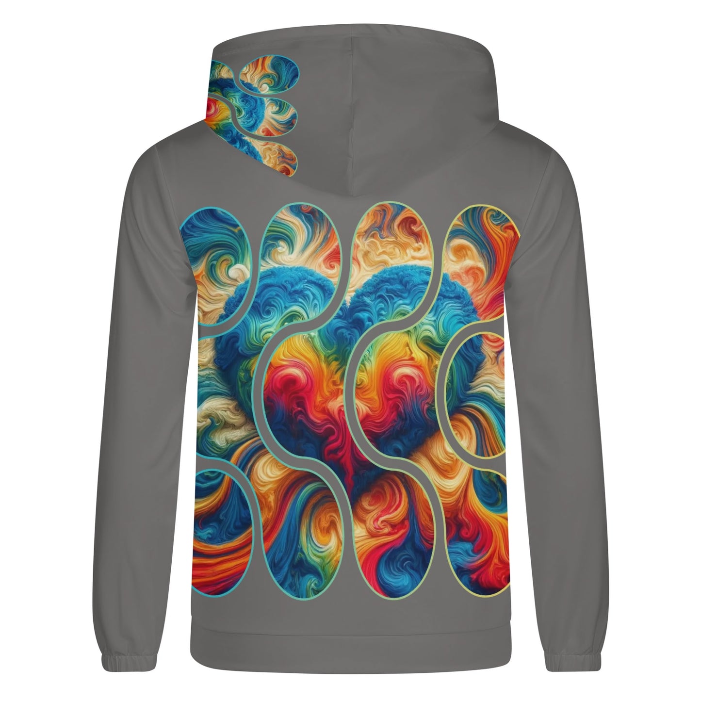 Mens Lightweight All Over Print Zip Hoodie "Love"