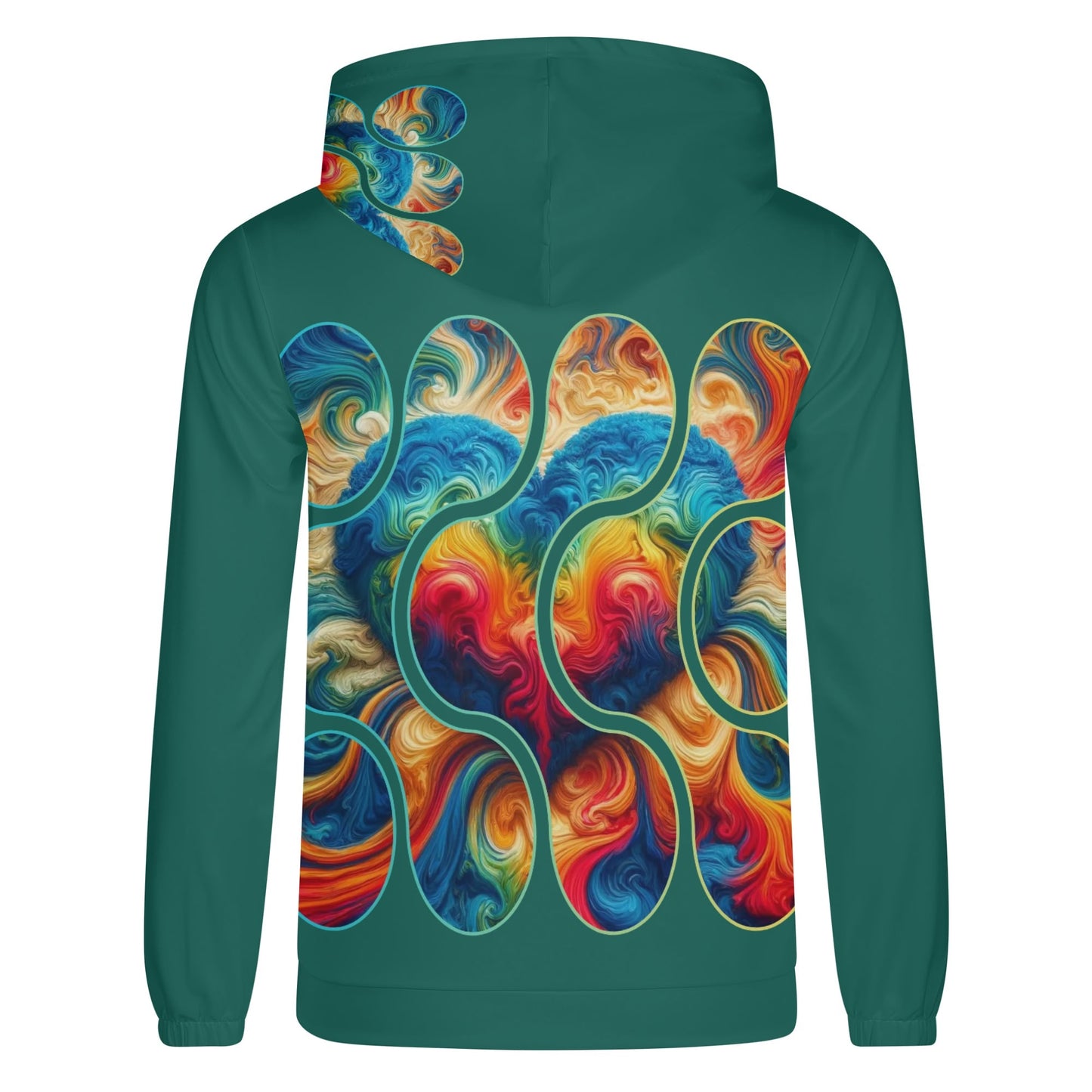 Mens Lightweight All Over Print Zip Hoodie "Love"