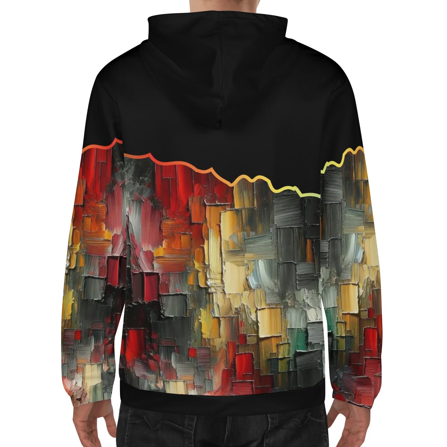 Mens Lightweight All Over Print Zip Hoodie "Abstract Print"