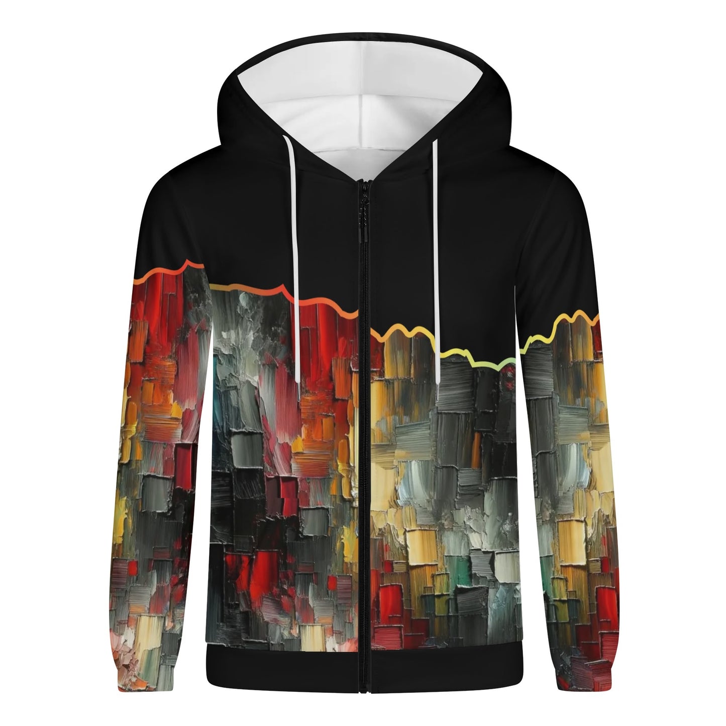 Mens Lightweight All Over Print Zip Hoodie "Abstract Print"