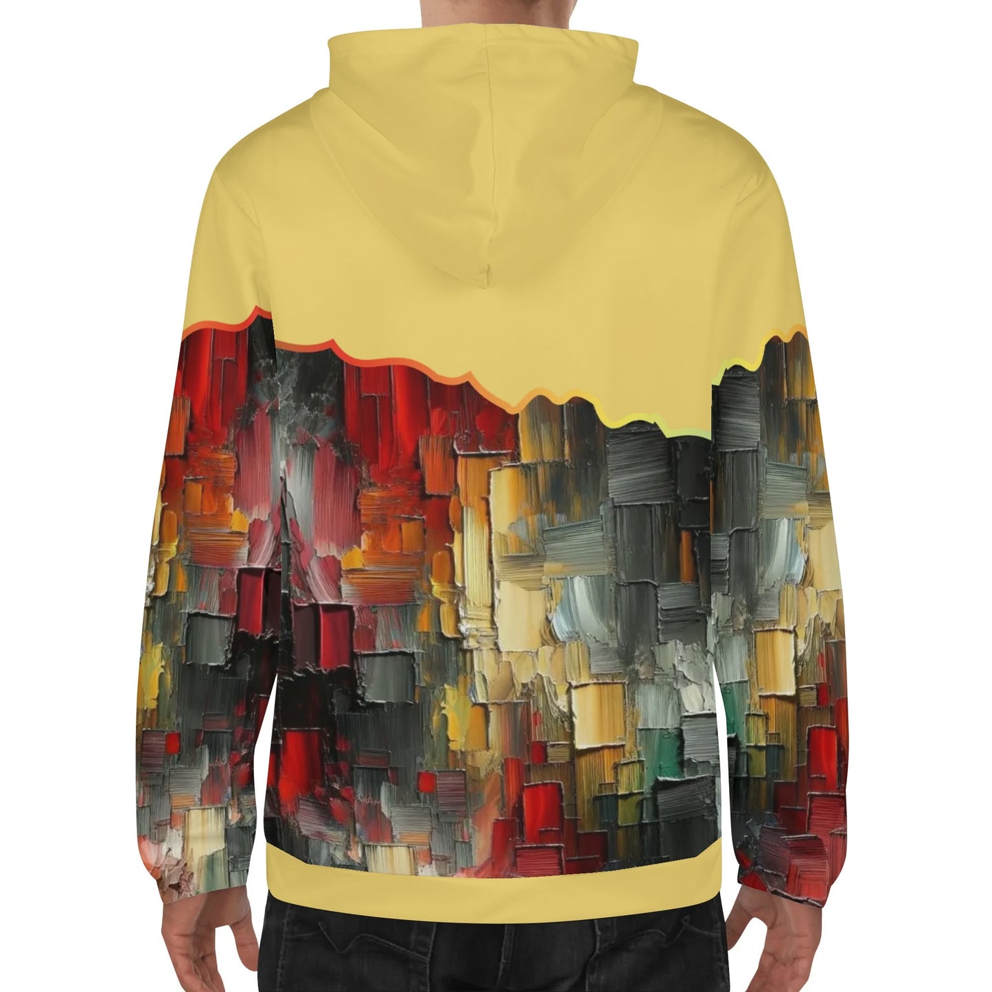 Mens Lightweight All Over Print Zip Hoodie "Abstract Print"