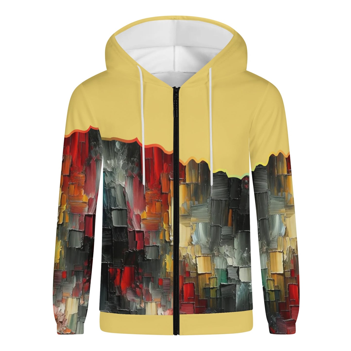 Mens Lightweight All Over Print Zip Hoodie "Abstract Print"