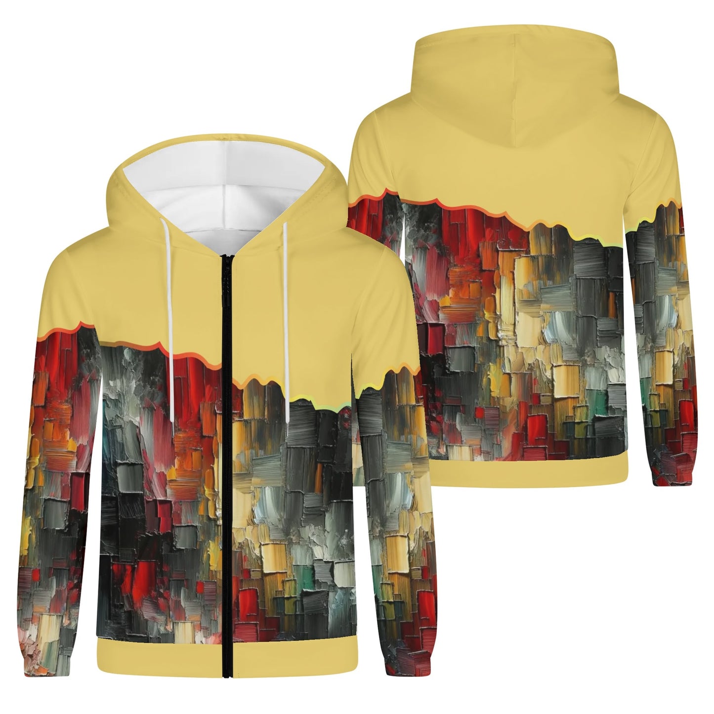 Mens Lightweight All Over Print Zip Hoodie "Abstract Print"