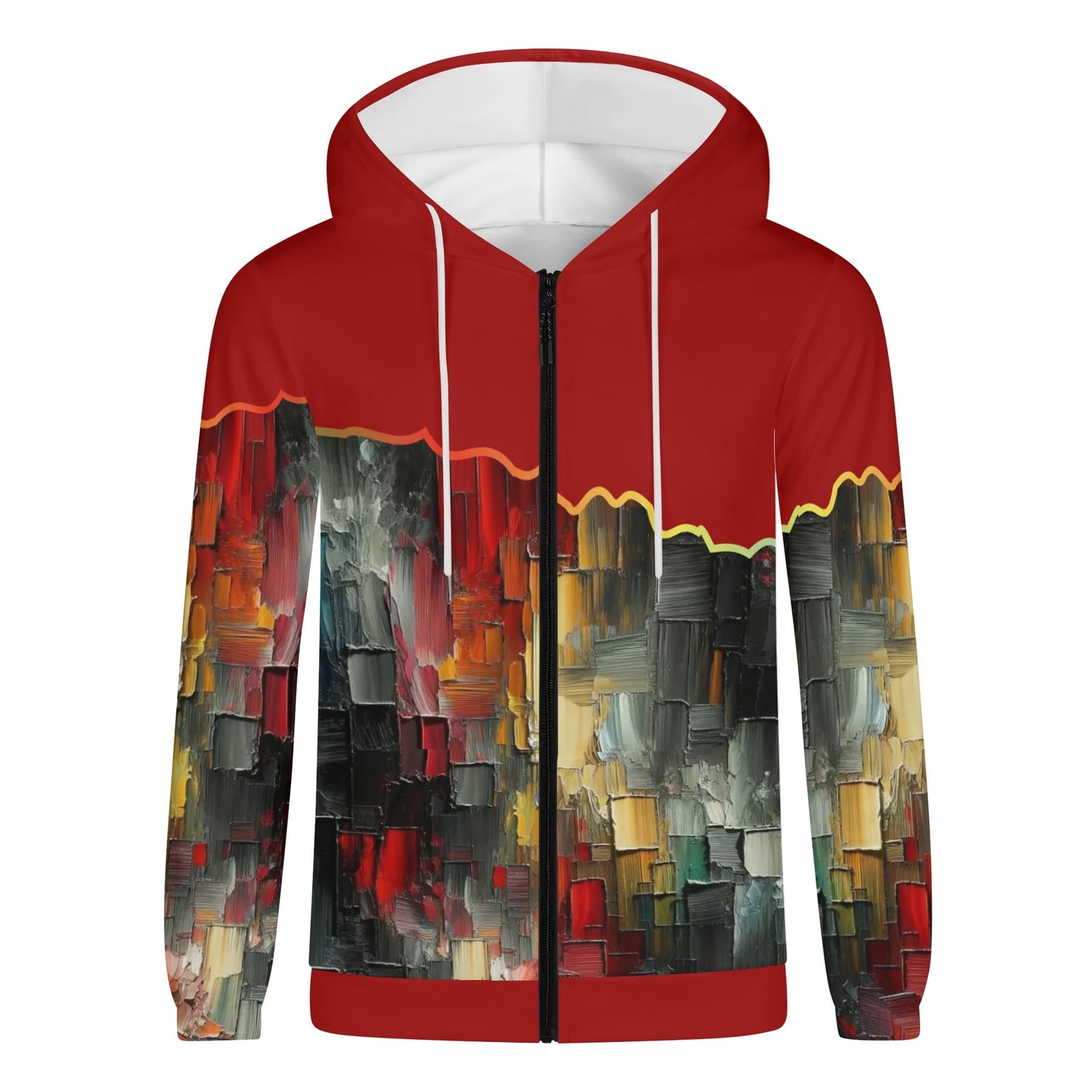 Mens Lightweight All Over Print Zip Hoodie "Abstract Print"