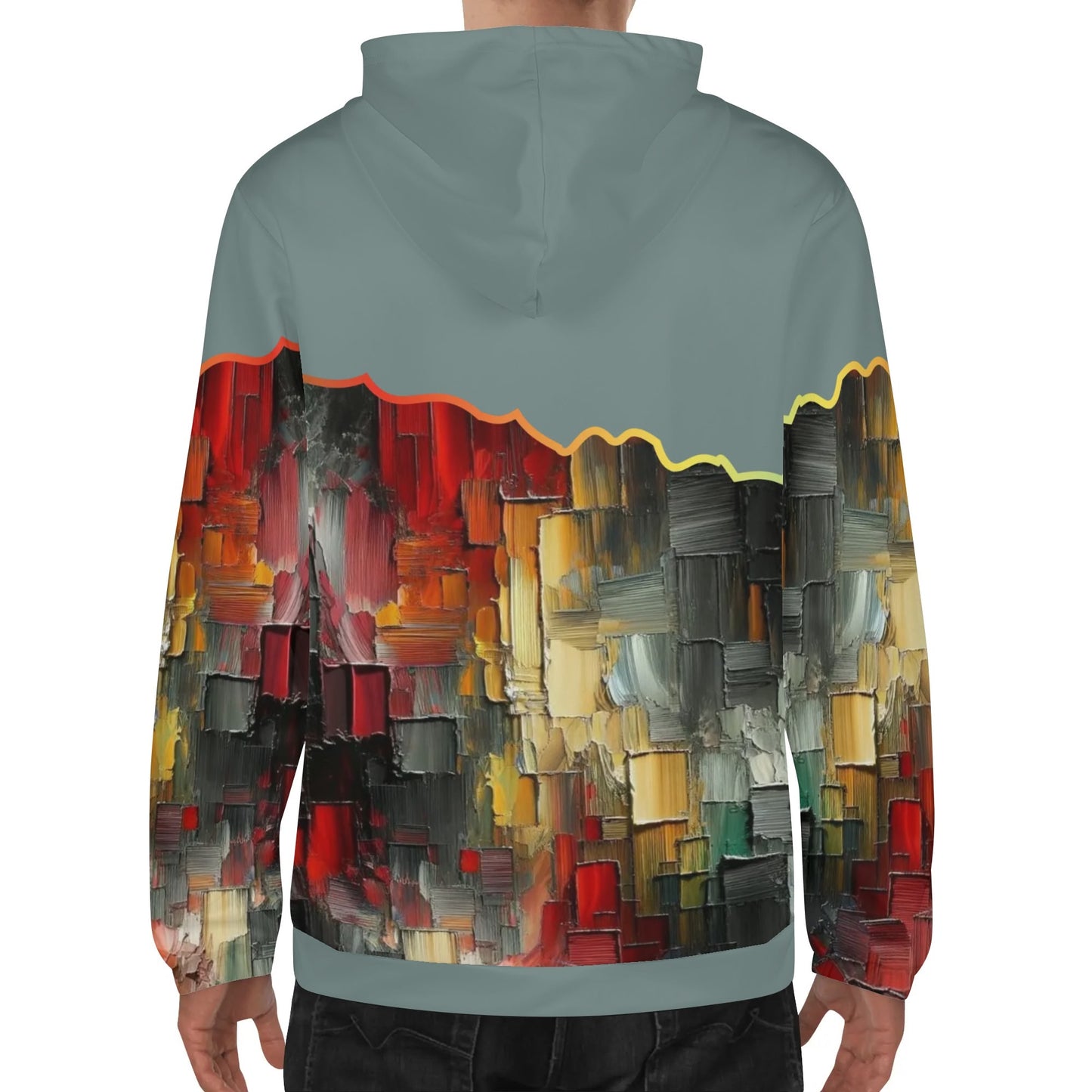 Mens Lightweight All Over Print Zip Hoodie "Abstract Print"