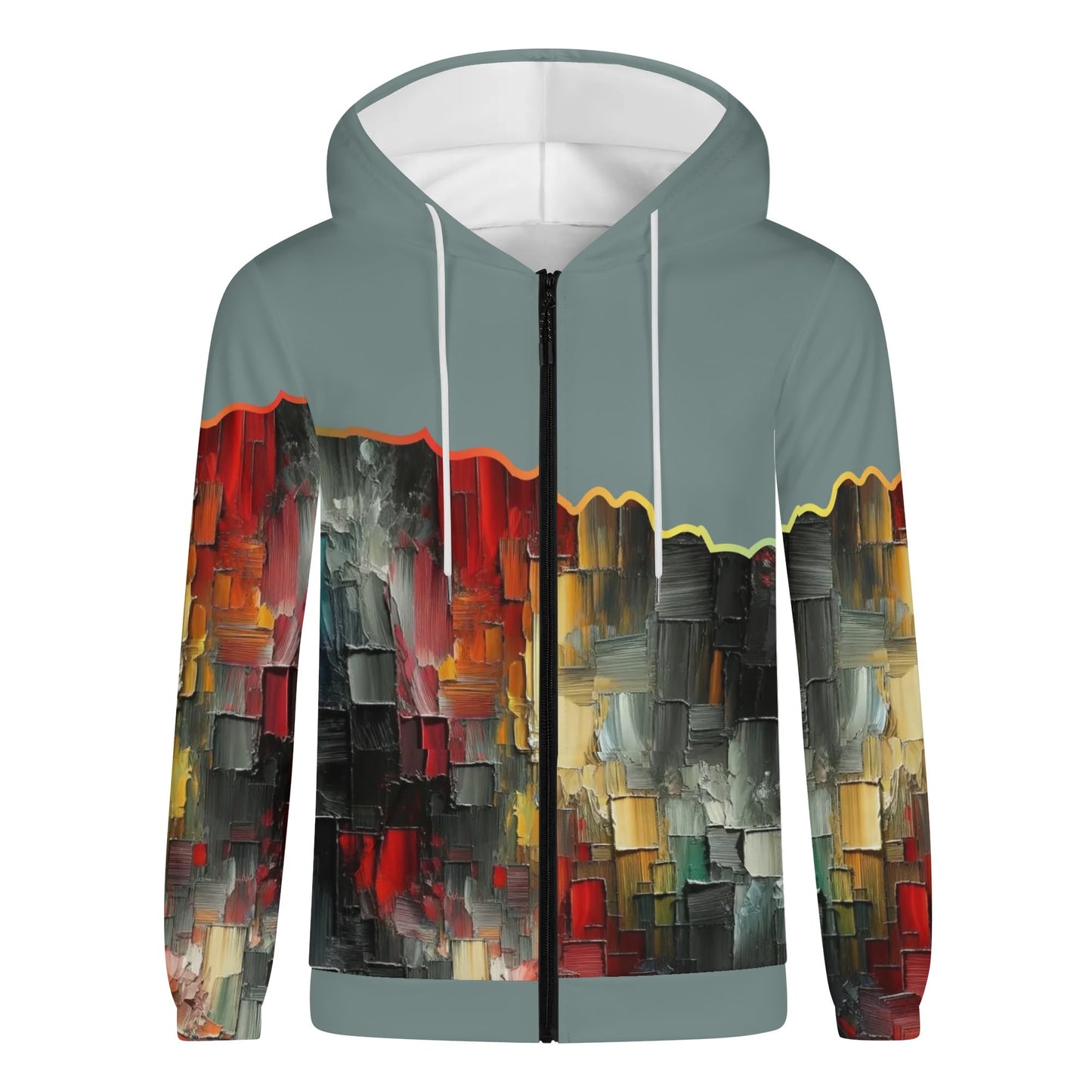 Mens Lightweight All Over Print Zip Hoodie "Abstract Print"