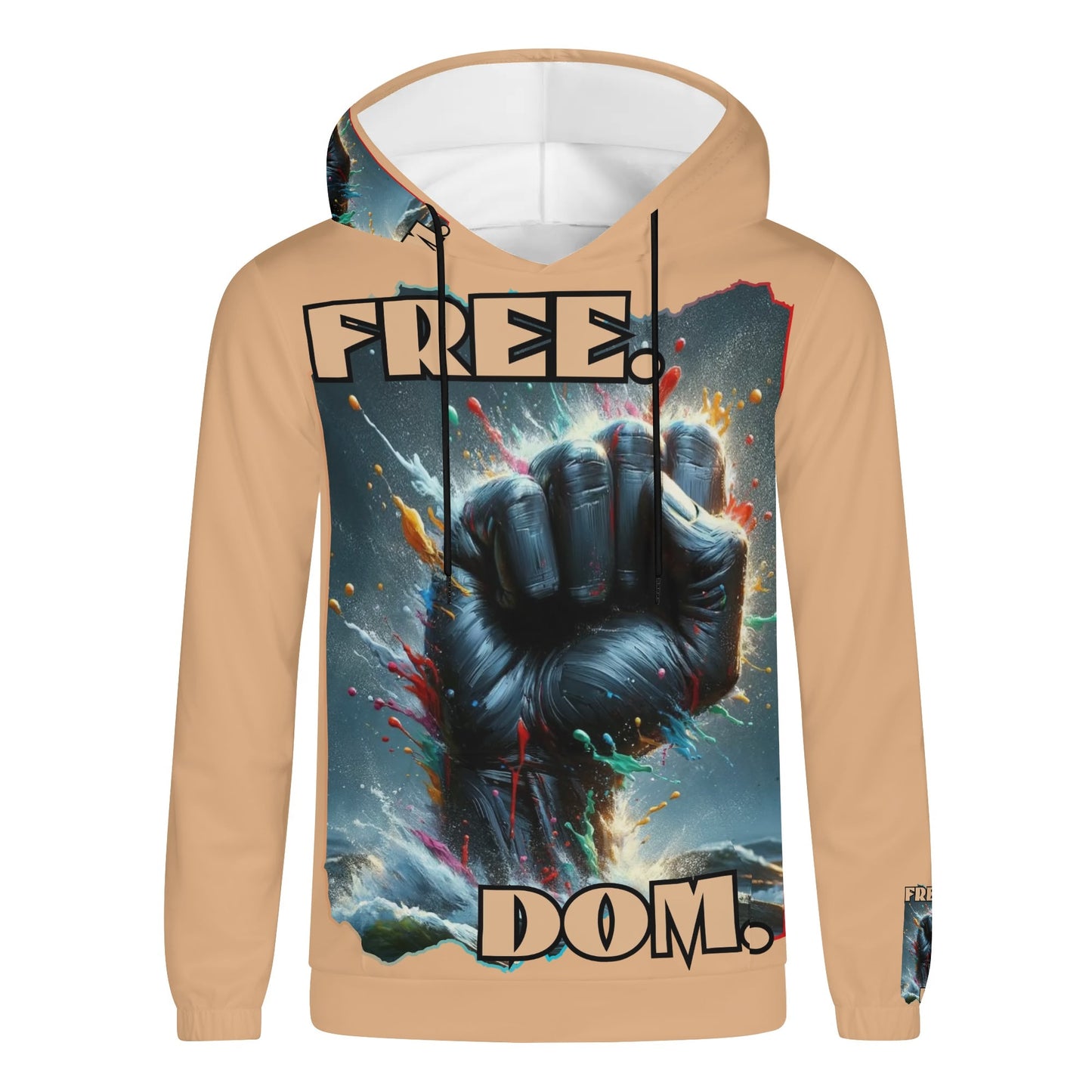 Mens Lightweight All Over Print Hoodie "Free.Dom"