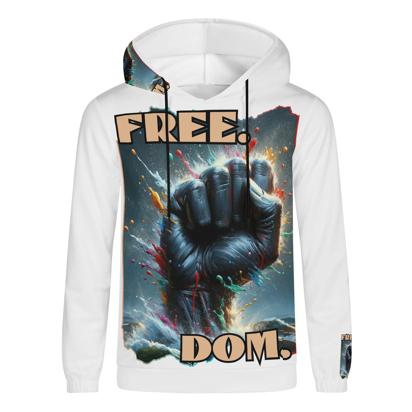 Mens Lightweight All Over Print Hoodie "Free.Dom"