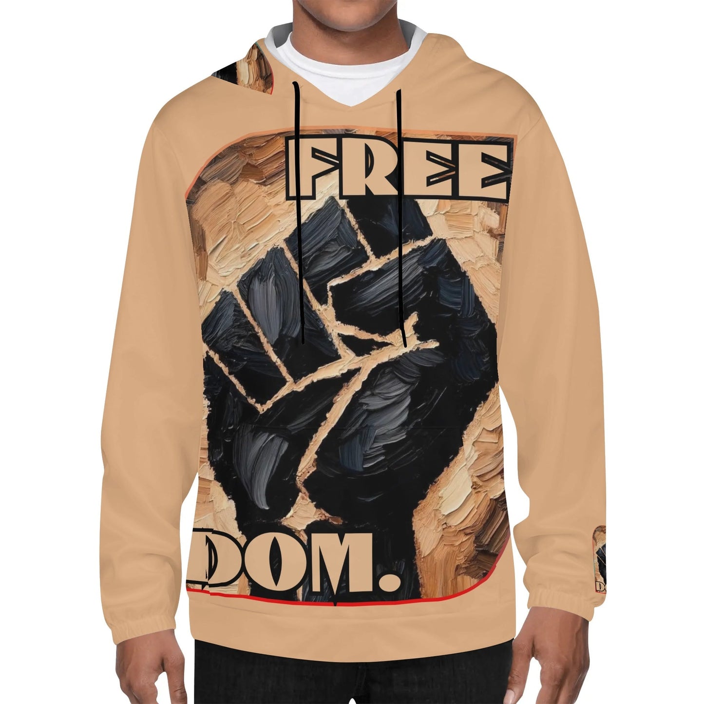 Mens Lightweight All Over Print Hoodie "Free.Dom"