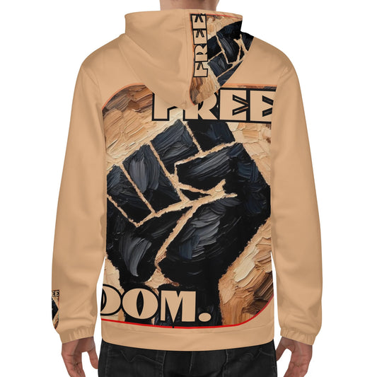 Mens Lightweight All Over Print Hoodie "Free.Dom"