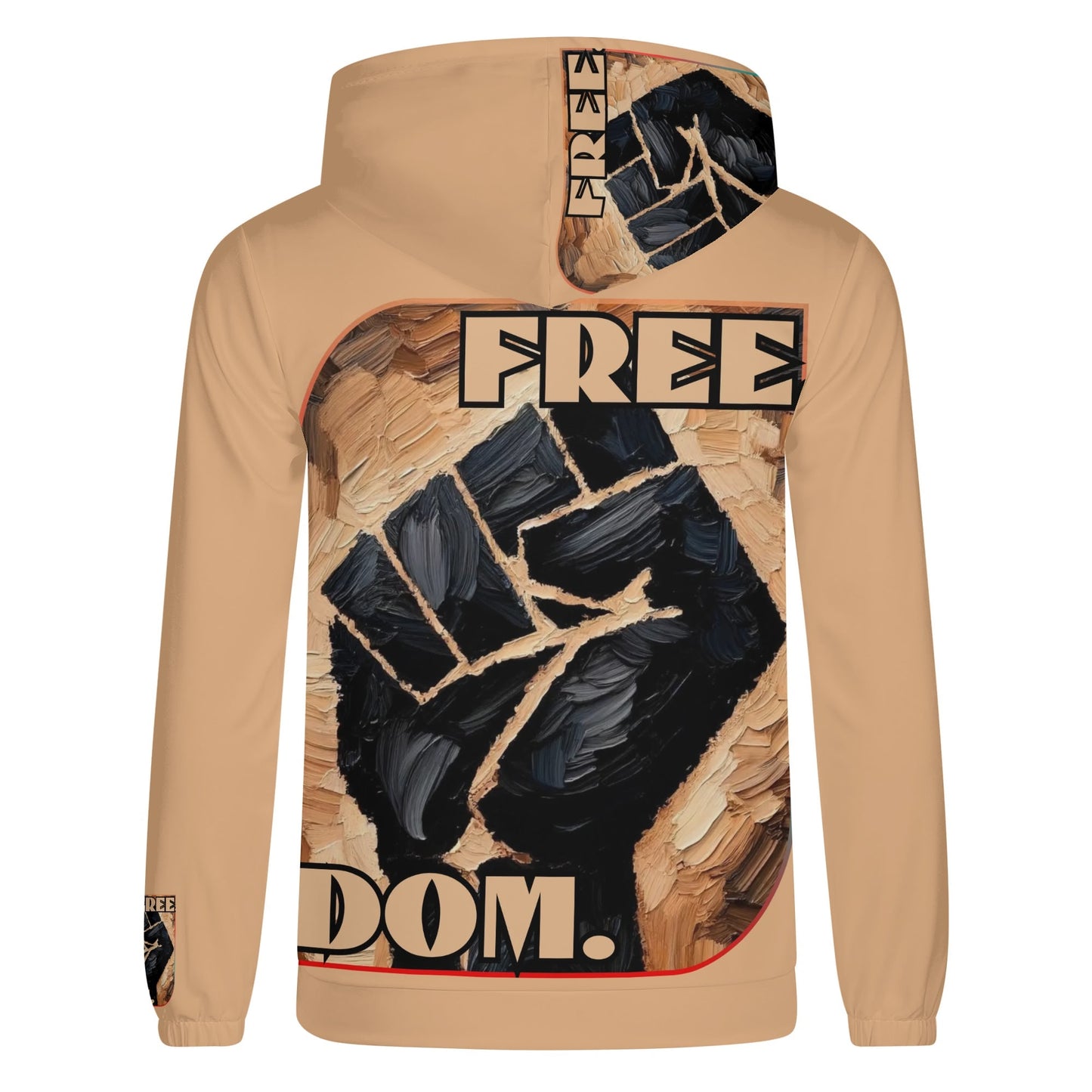 Mens Lightweight All Over Print Hoodie "Free.Dom"