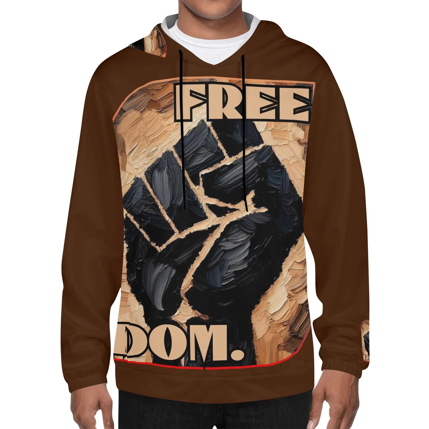 Mens Lightweight All Over Print Hoodie "Free.Dom"