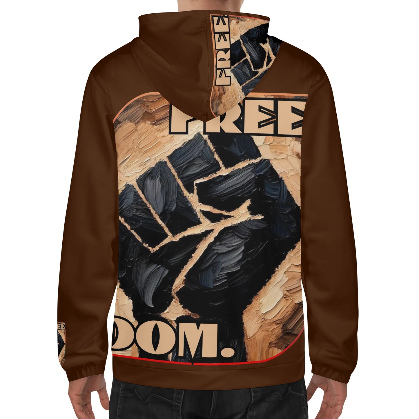 Mens Lightweight All Over Print Hoodie "Free.Dom"