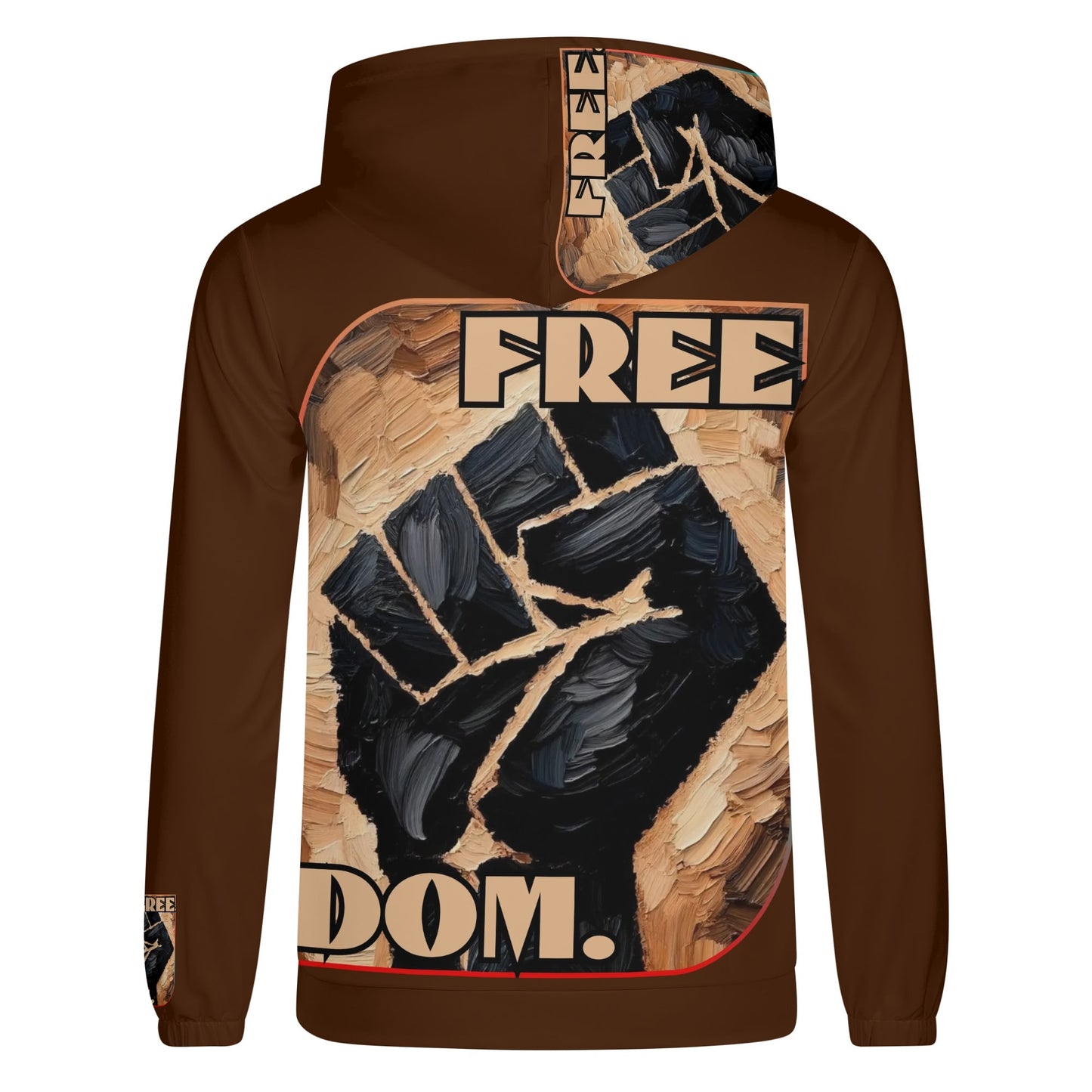 Mens Lightweight All Over Print Hoodie "Free.Dom"