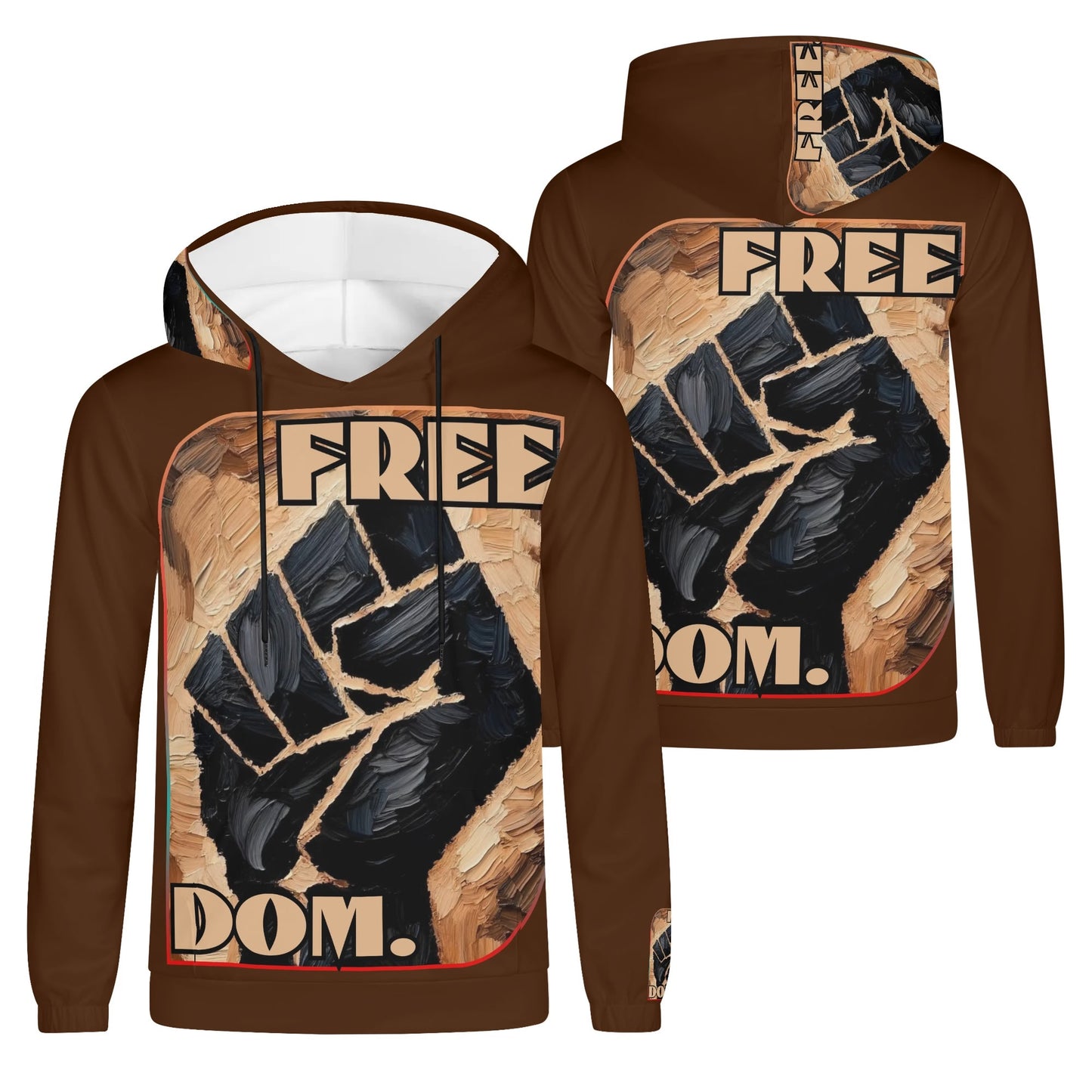 Mens Lightweight All Over Print Hoodie "Free.Dom"