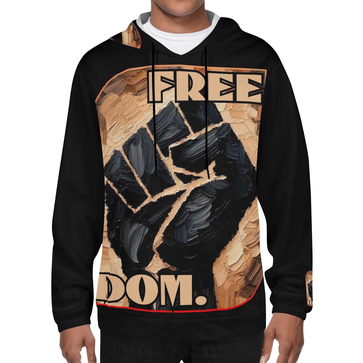 Mens Lightweight All Over Print Hoodie "Free.Dom"