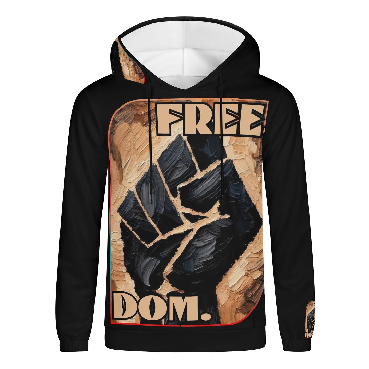 Mens Lightweight All Over Print Hoodie "Free.Dom"