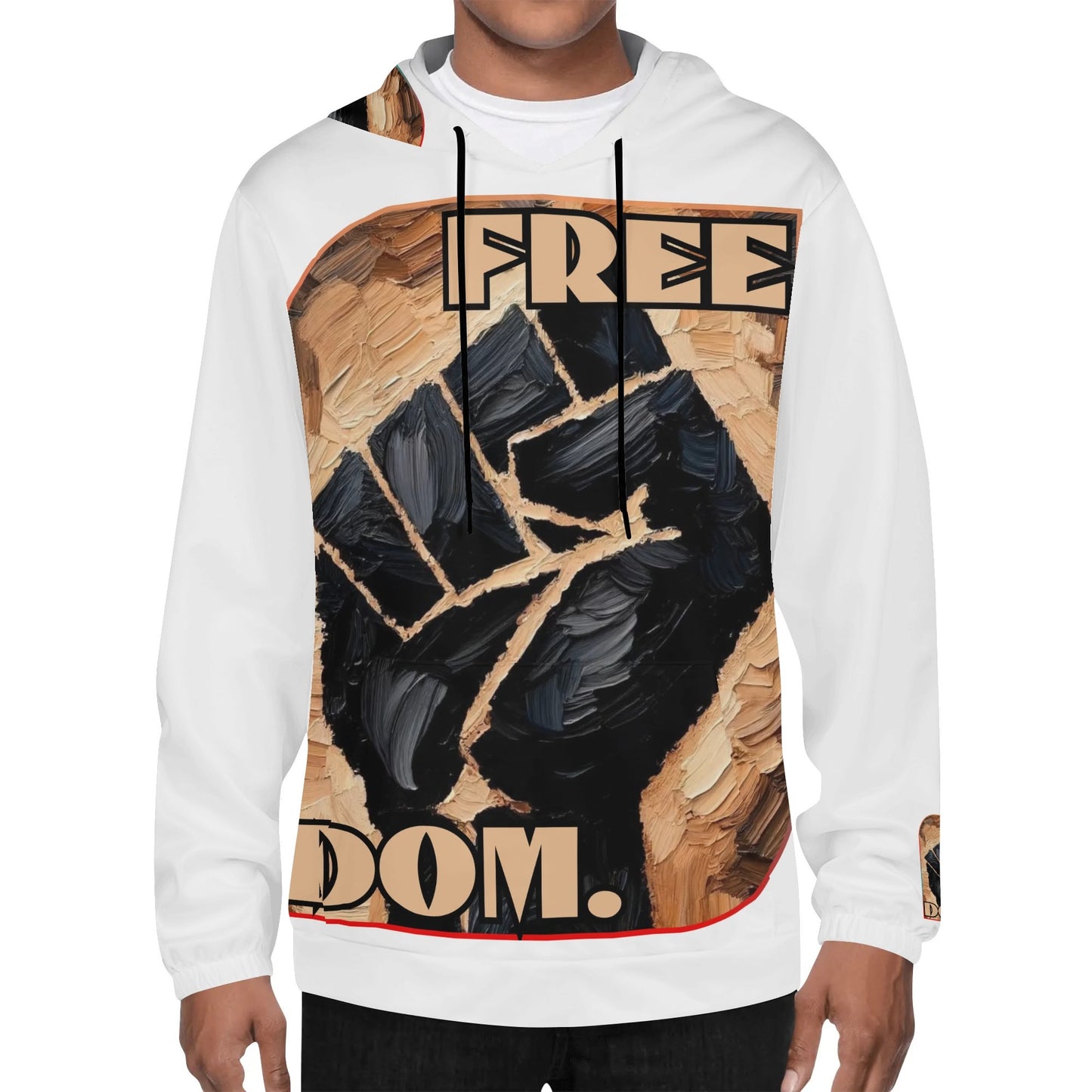 Mens Lightweight All Over Print Hoodie "Free.Dom"