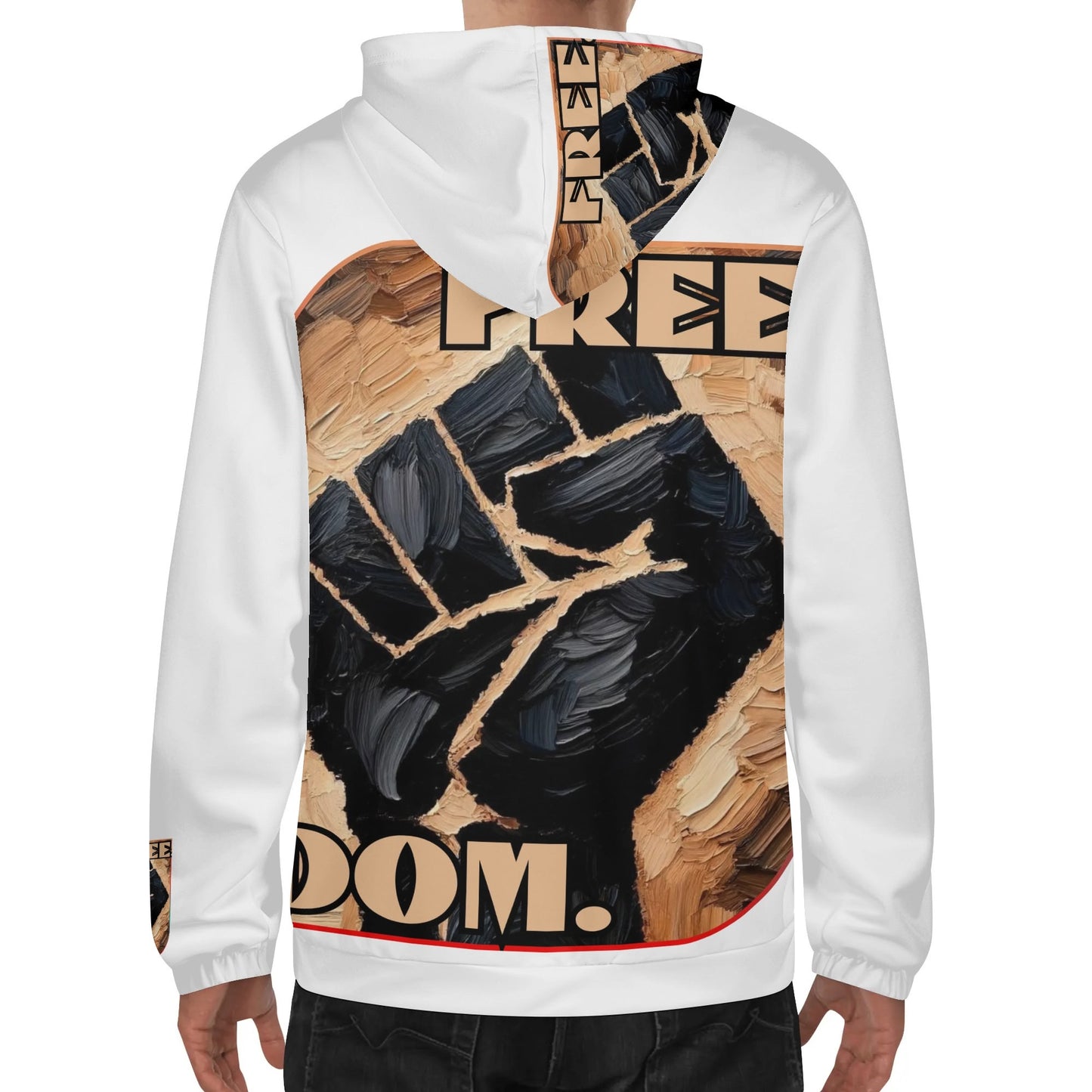 Mens Lightweight All Over Print Hoodie "Free.Dom"