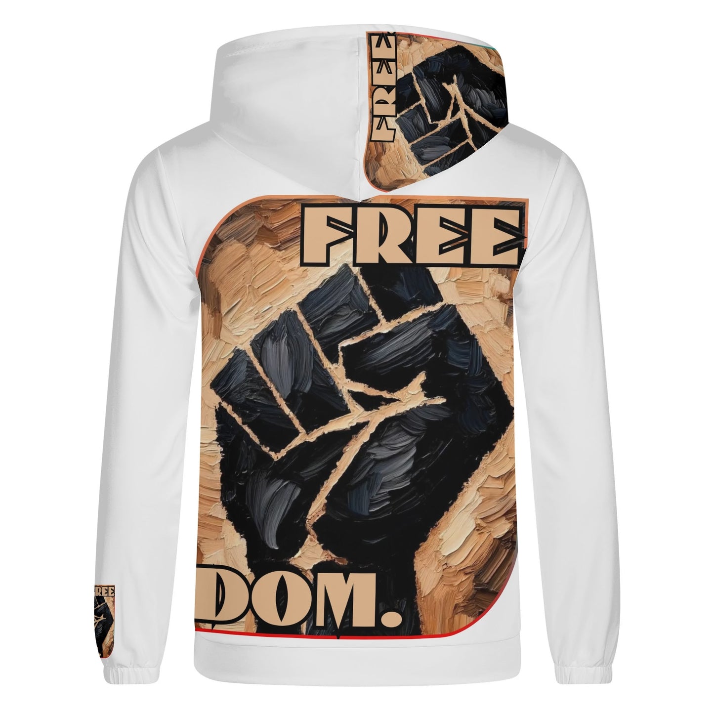 Mens Lightweight All Over Print Hoodie "Free.Dom"