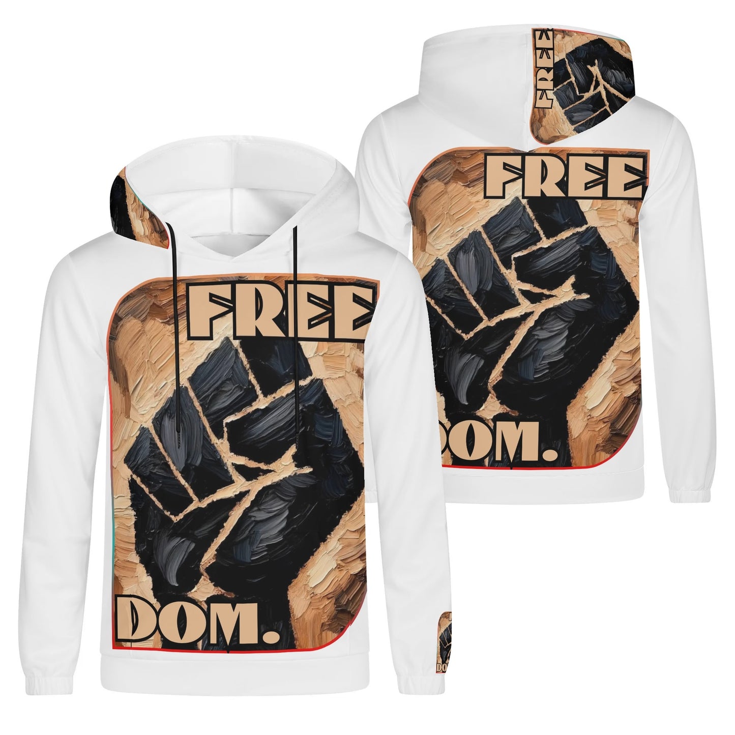 Mens Lightweight All Over Print Hoodie "Free.Dom"