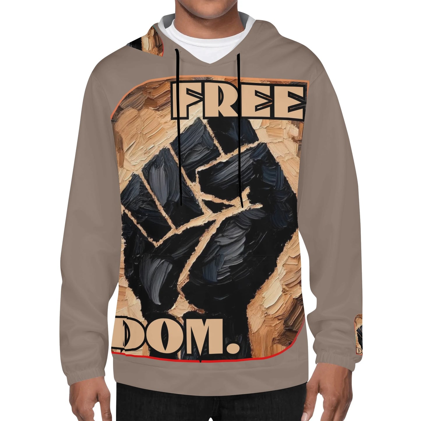 Mens Lightweight All Over Print Hoodie "Free.Dom"