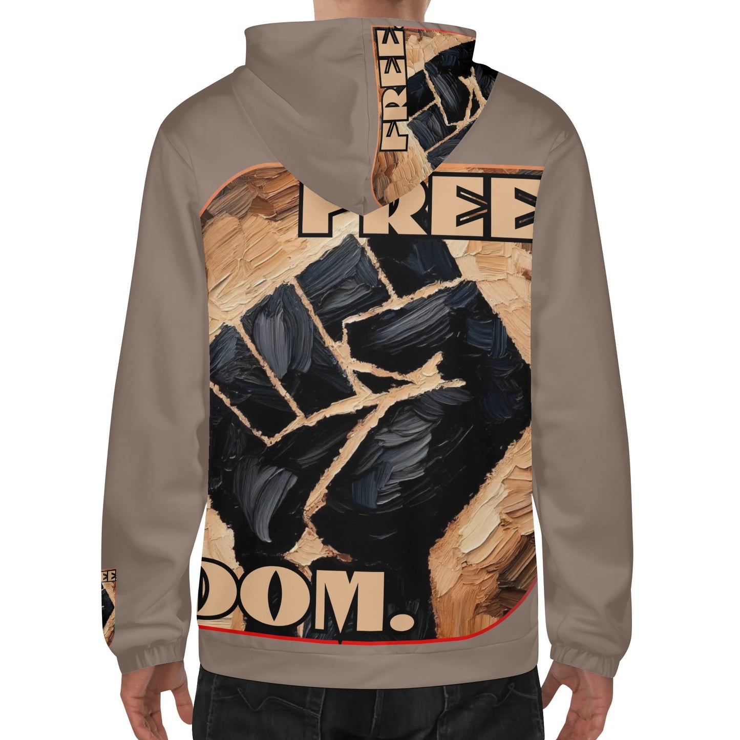 Mens Lightweight All Over Print Hoodie "Free.Dom"