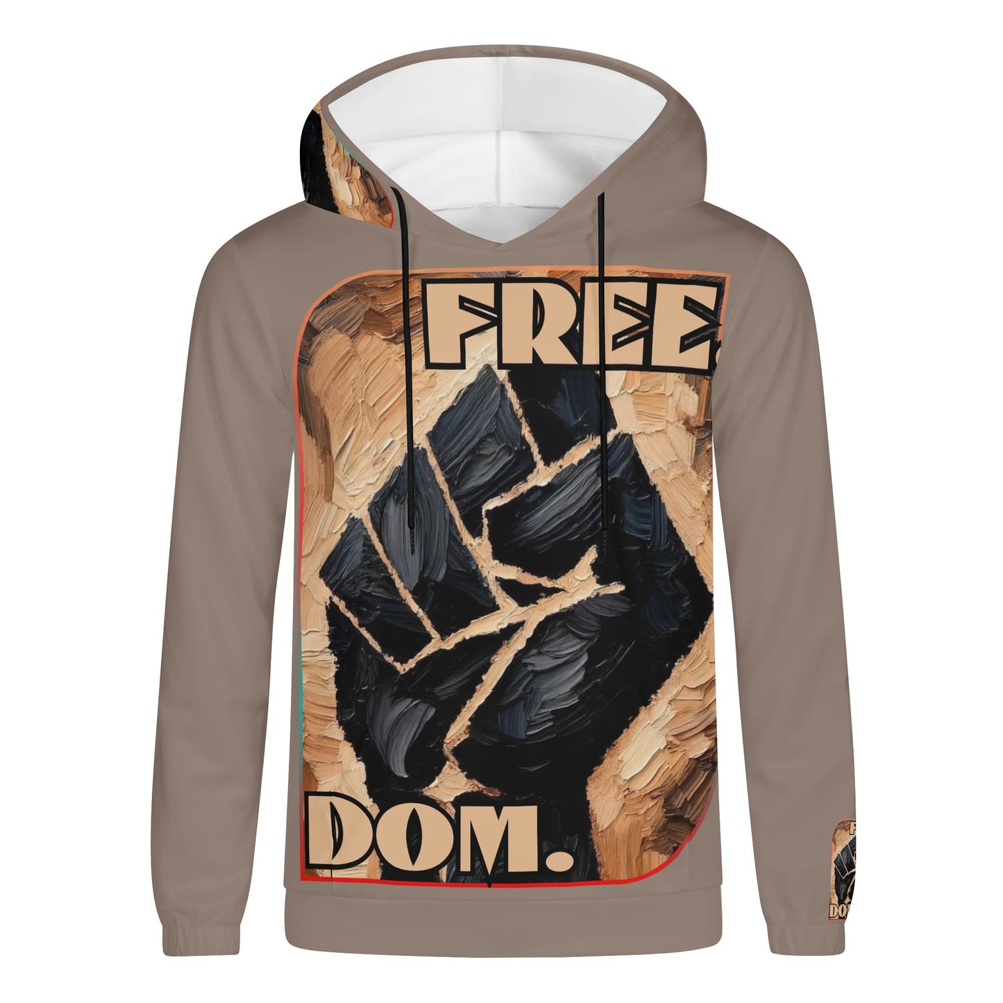 Mens Lightweight All Over Print Hoodie "Free.Dom"