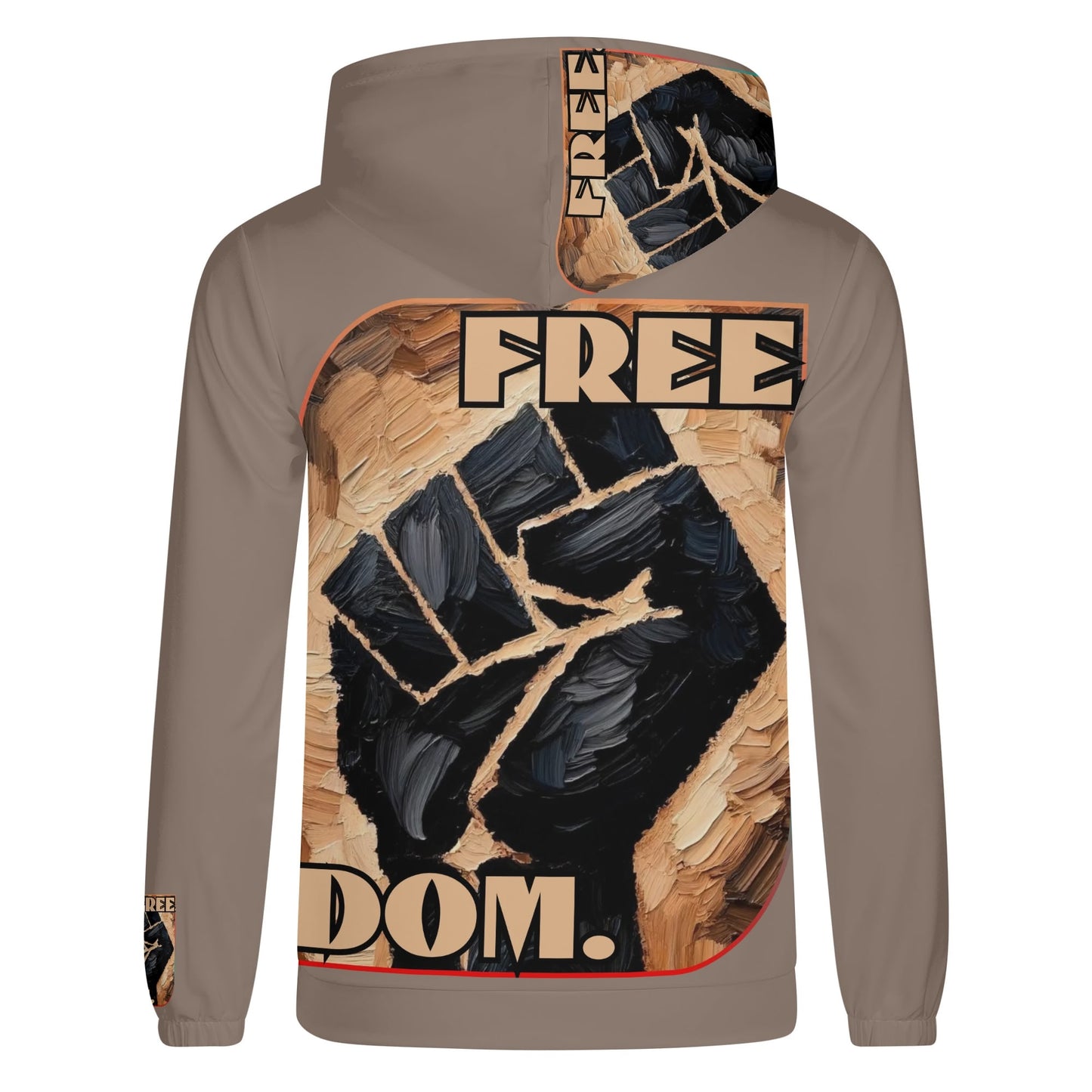 Mens Lightweight All Over Print Hoodie "Free.Dom"