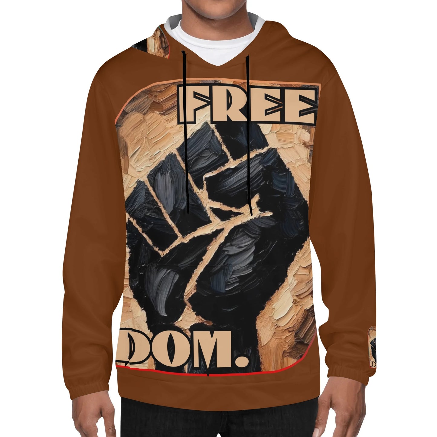 Mens Lightweight All Over Print Hoodie "Free.Dom"