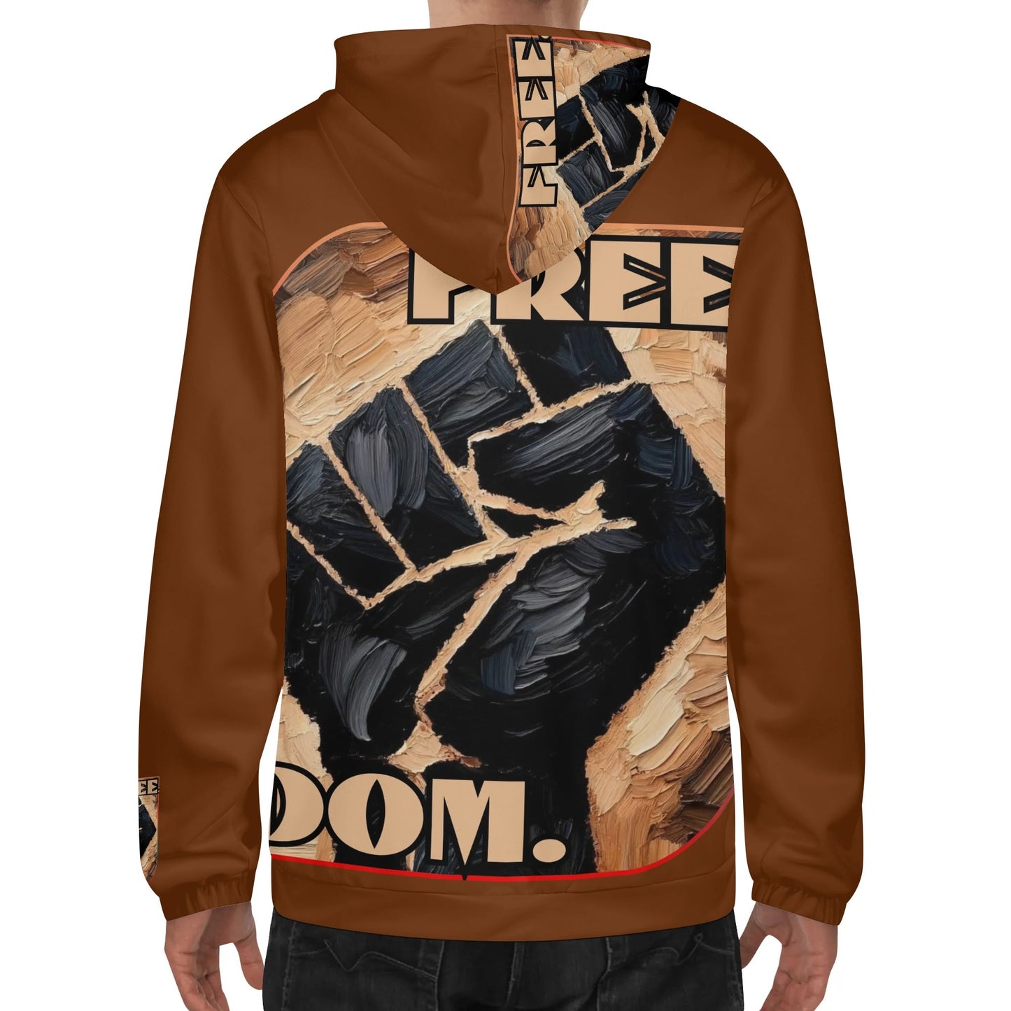 Mens Lightweight All Over Print Hoodie "Free.Dom"