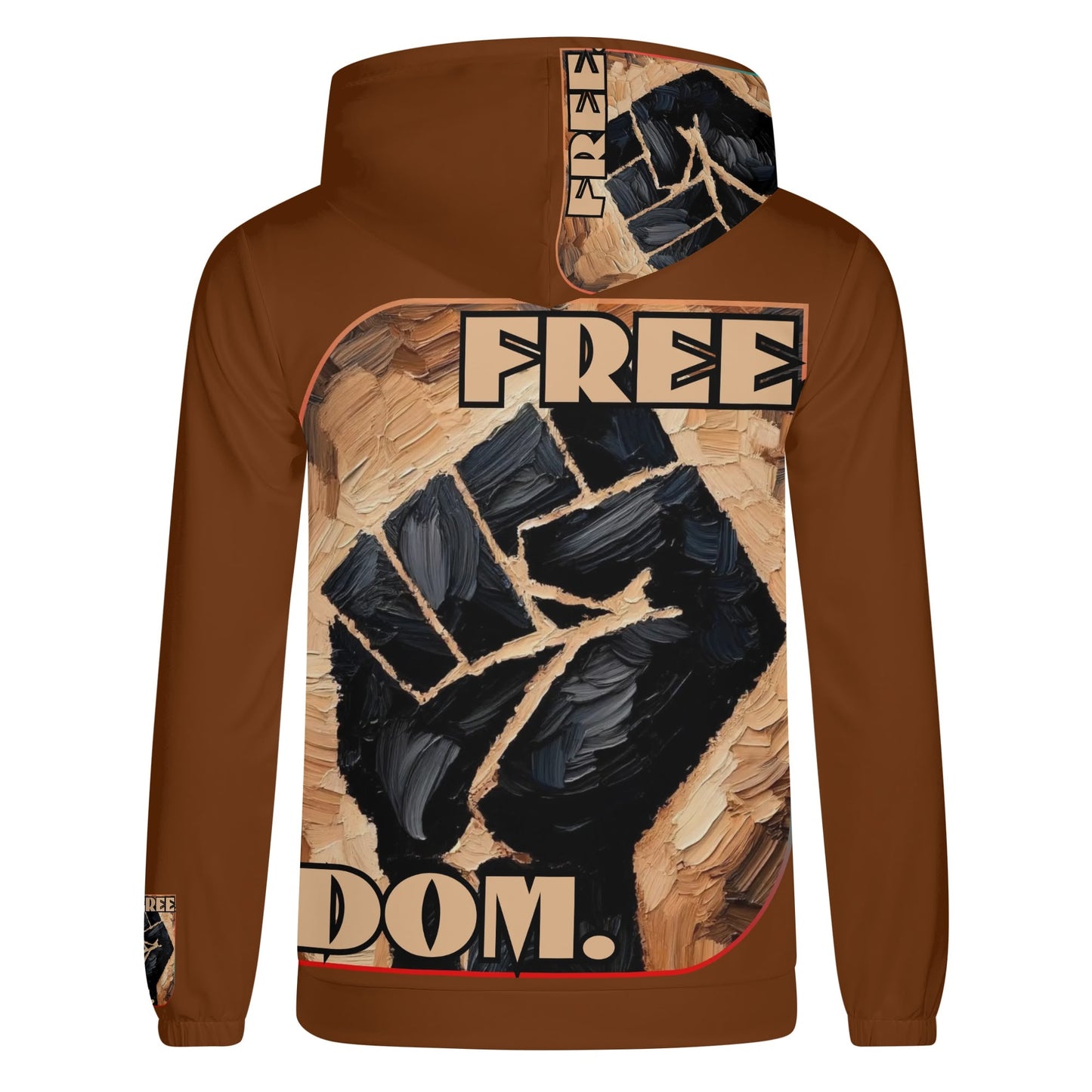 Mens Lightweight All Over Print Hoodie "Free.Dom"