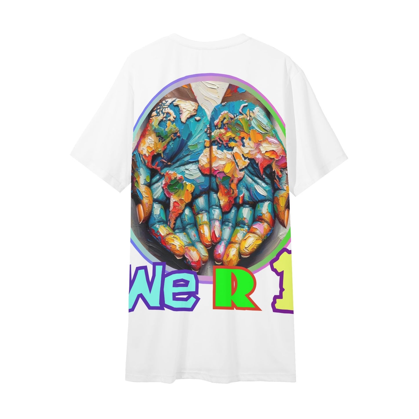 Mens Short Sleeve Soft Feel V-Neck T-Shirt "We R 1"