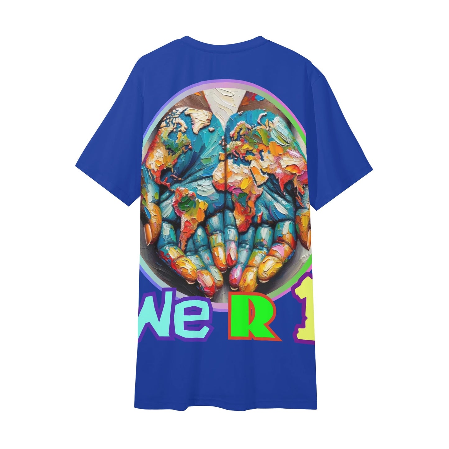 Mens Short Sleeve Soft Feel V-Neck T-Shirt "We R 1"