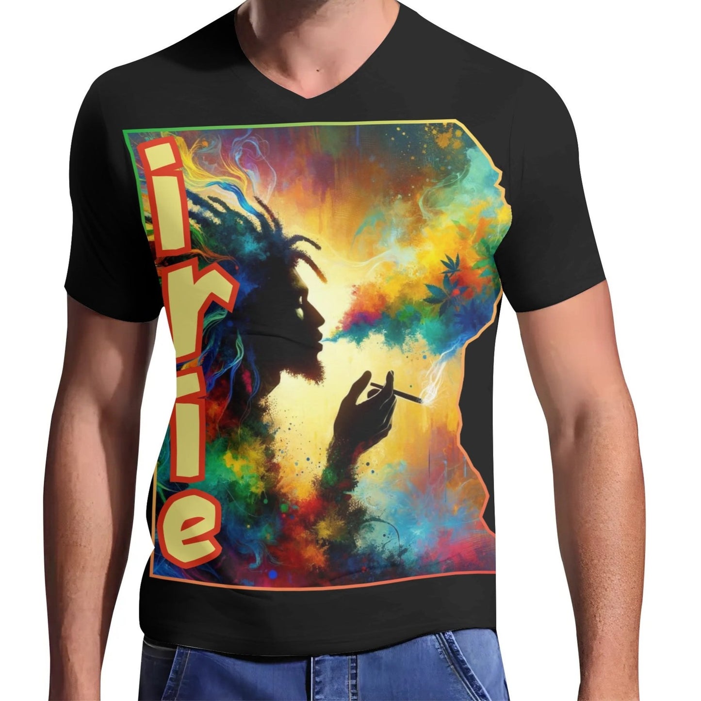 Mens Short Sleeve Soft Feel V-Neck T-Shirt "IRIE"