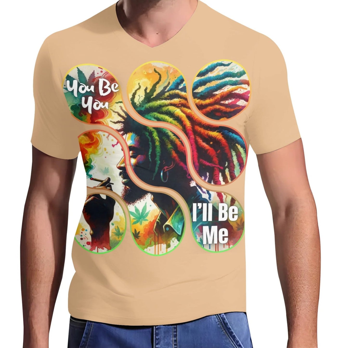 Mens Short Sleeve Soft Feel V-Neck "You Be You, I'll Be Me"