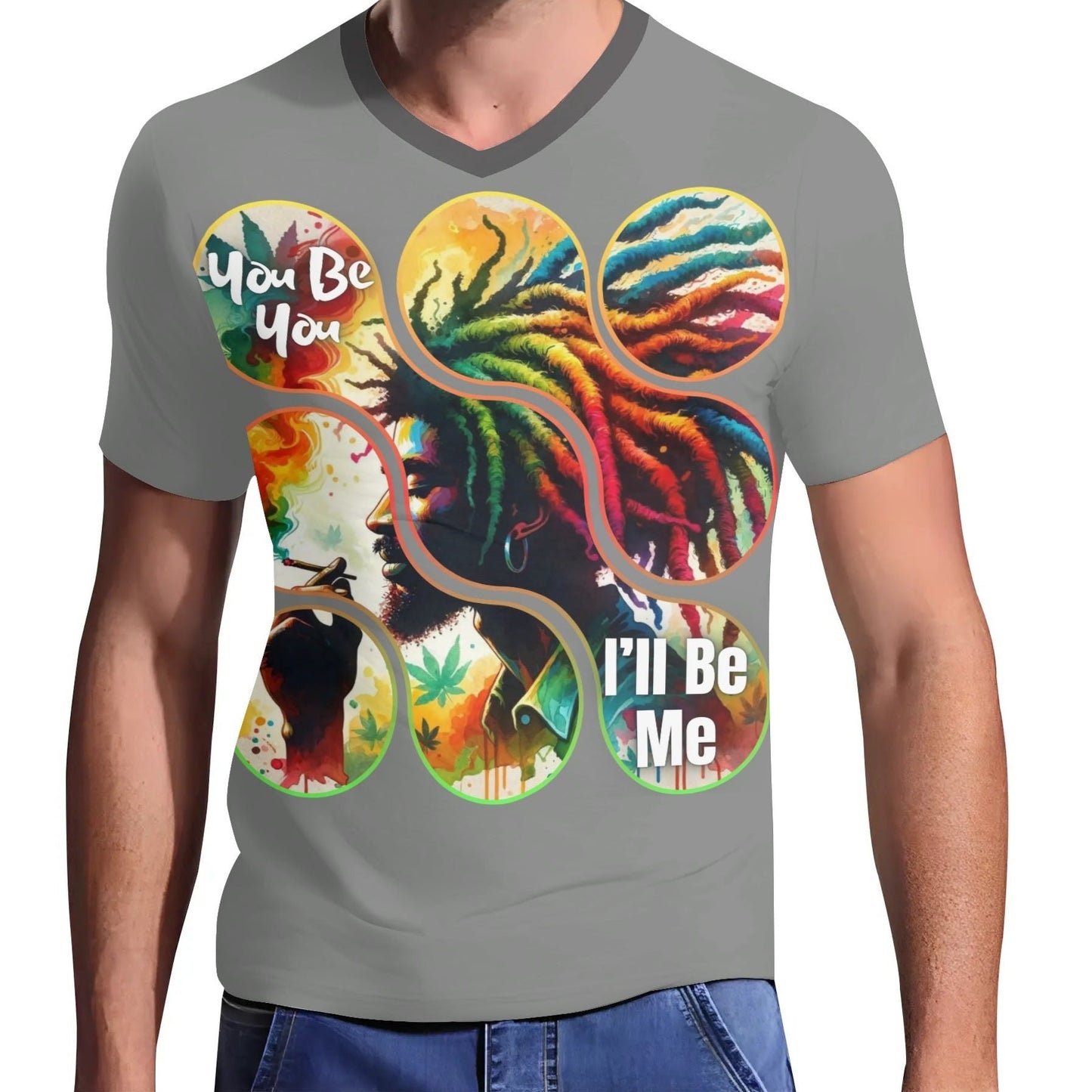 Mens Short Sleeve Soft Feel V-Neck "You Be You, I'll Be Me"