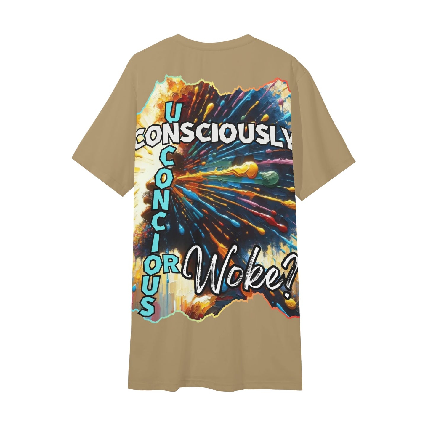 Mens Short Sleeve Soft Feel V-Neck T-Shirt "Consciously Unconscious..."