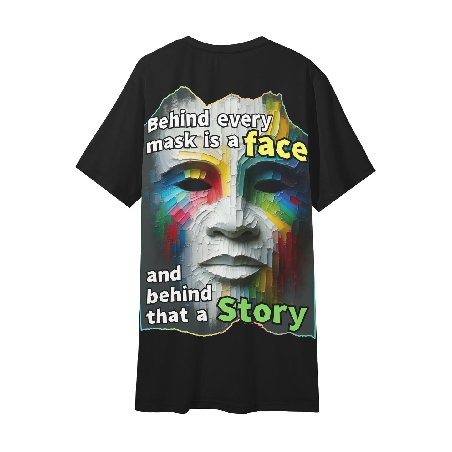 Mens Short Sleeve Soft Feel V-Neck T-Shirt "Behind Every Mask..."