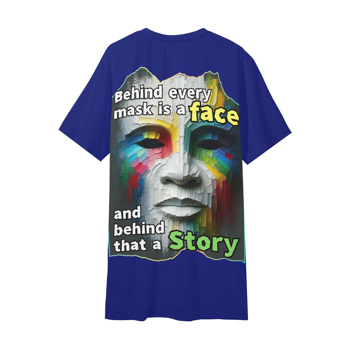 Mens Short Sleeve Soft Feel V-Neck T-Shirt "Behind Every Mask..."