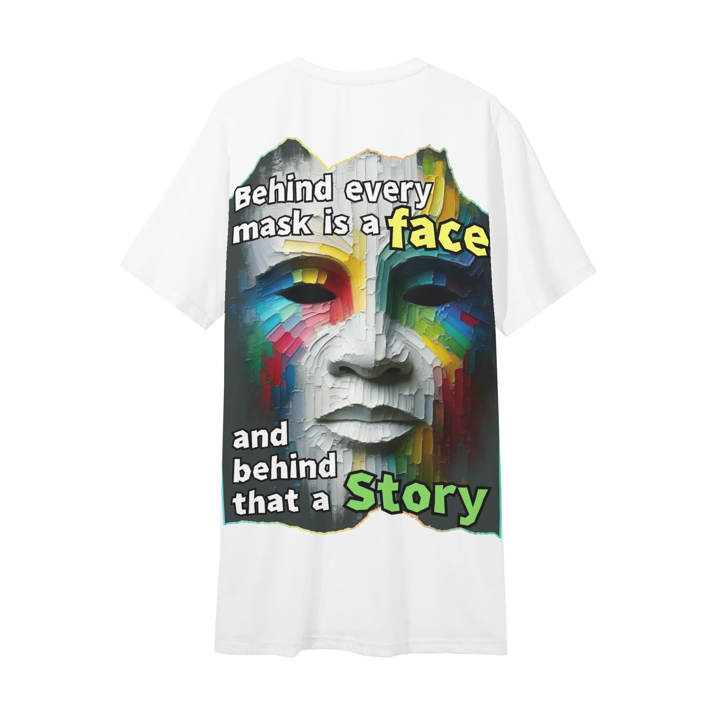 Mens Short Sleeve Soft Feel V-Neck T-Shirt "Behind Every Mask..."