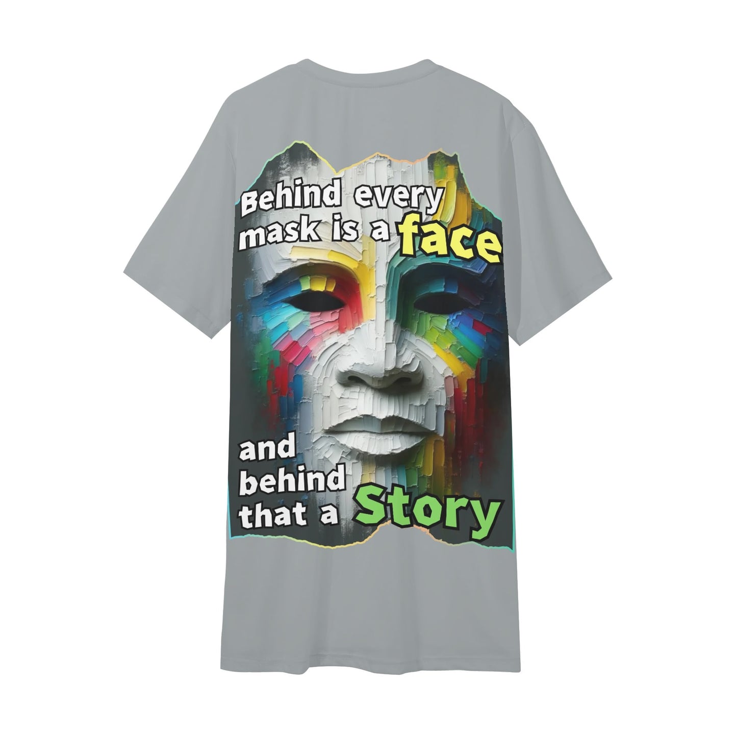 Mens Short Sleeve Soft Feel V-Neck T-Shirt "Behind Every Mask..."