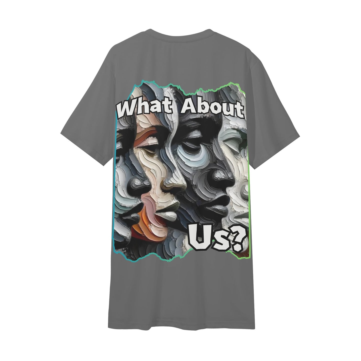 Mens Short Sleeve Soft Feel V-Neck T-Shirt "What About Us"