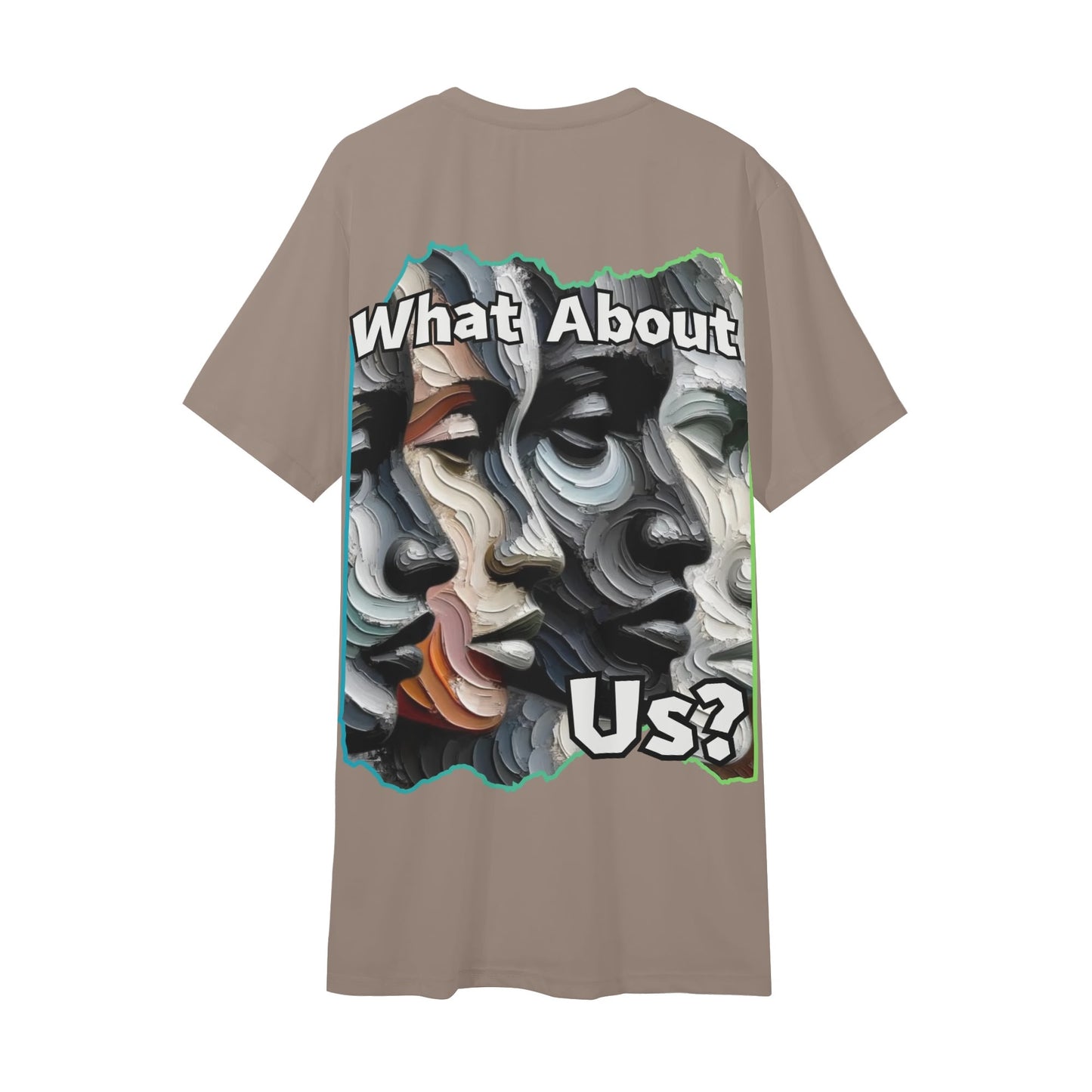 Mens Short Sleeve Soft Feel V-Neck T-Shirt "What About Us"