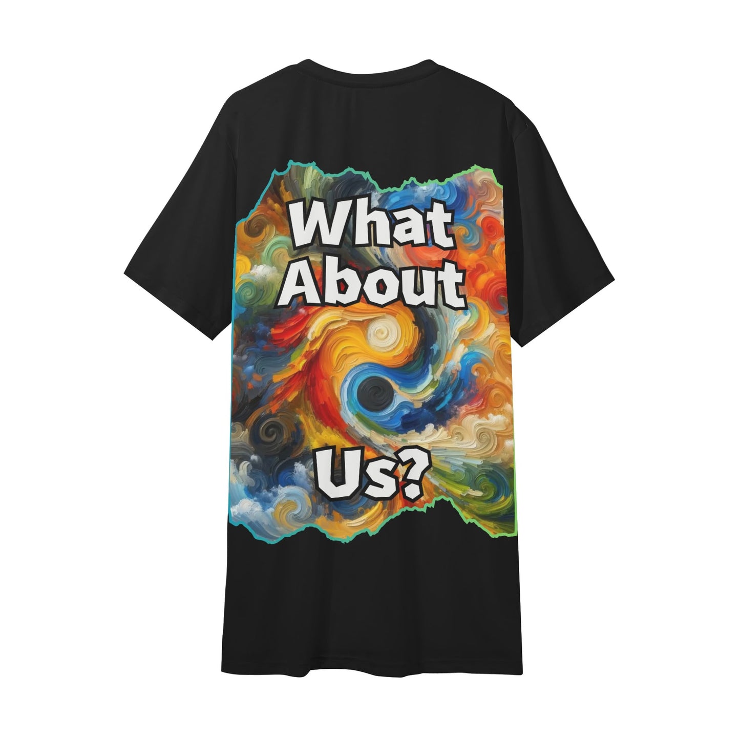 Mens Short Sleeve Soft Feel V-Neck T-Shirt "What About Us"