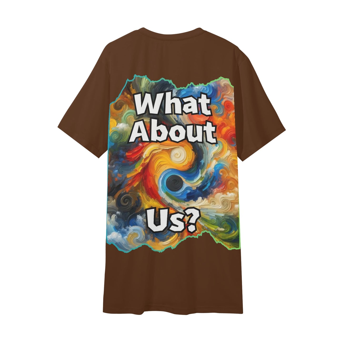 Mens Short Sleeve Soft Feel V-Neck T-Shirt "What About Us"