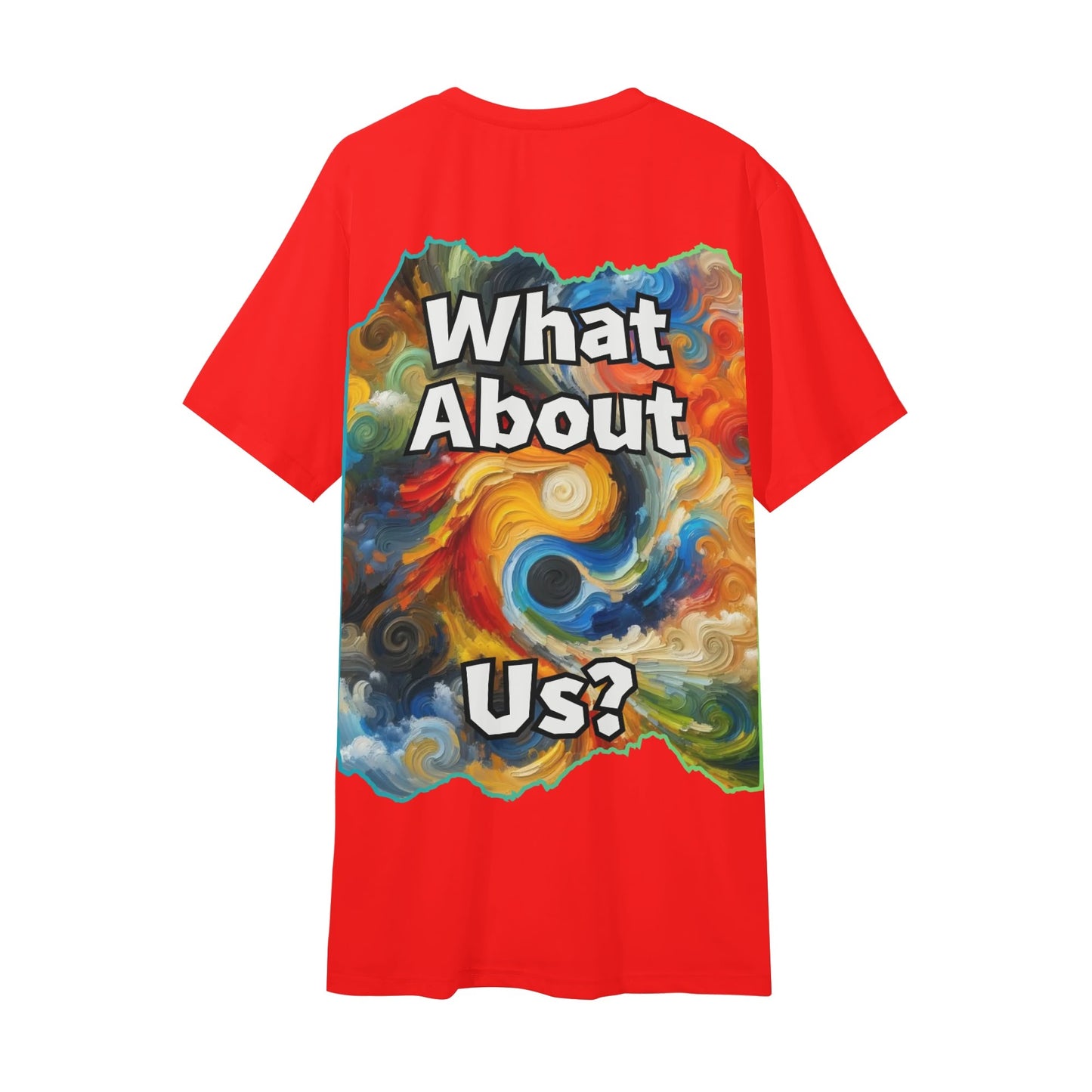 Mens Short Sleeve Soft Feel V-Neck T-Shirt "What About Us"