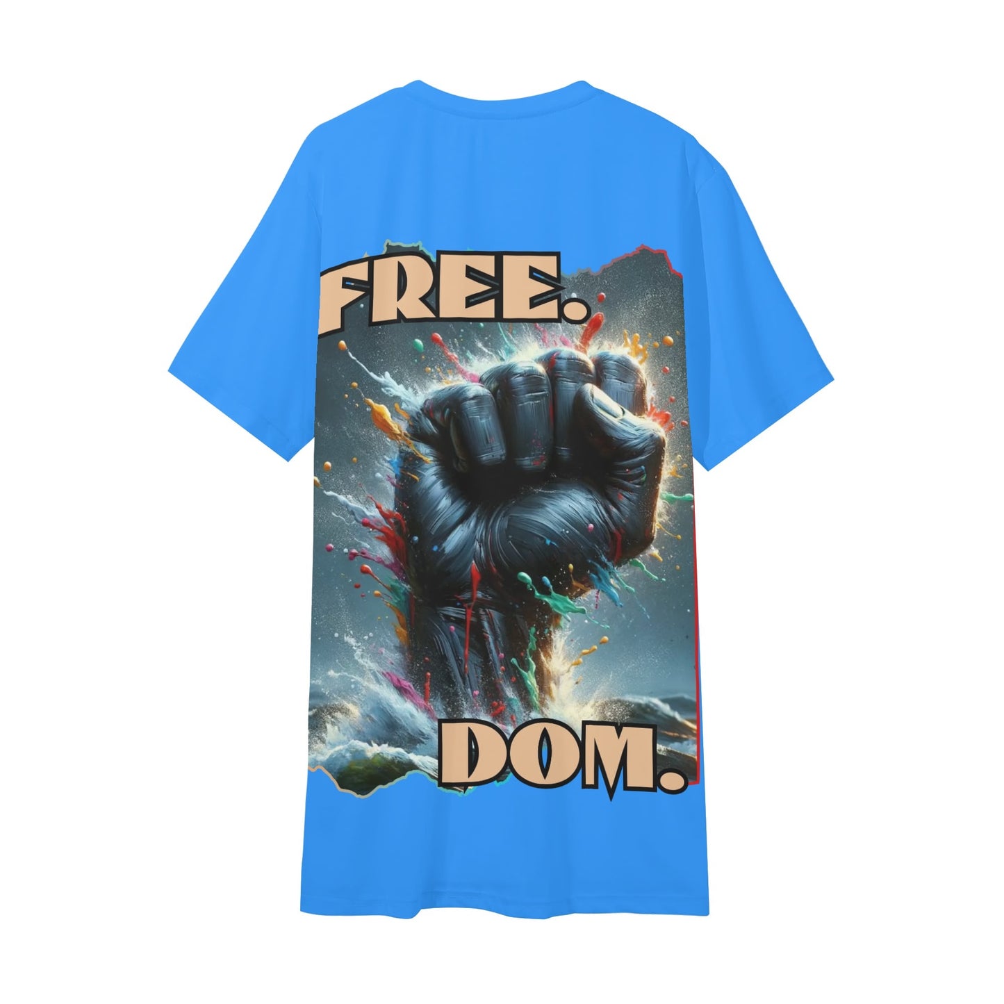 Mens Short Sleeve Soft Feel V-Neck T-Shirt "FREE.DOM."