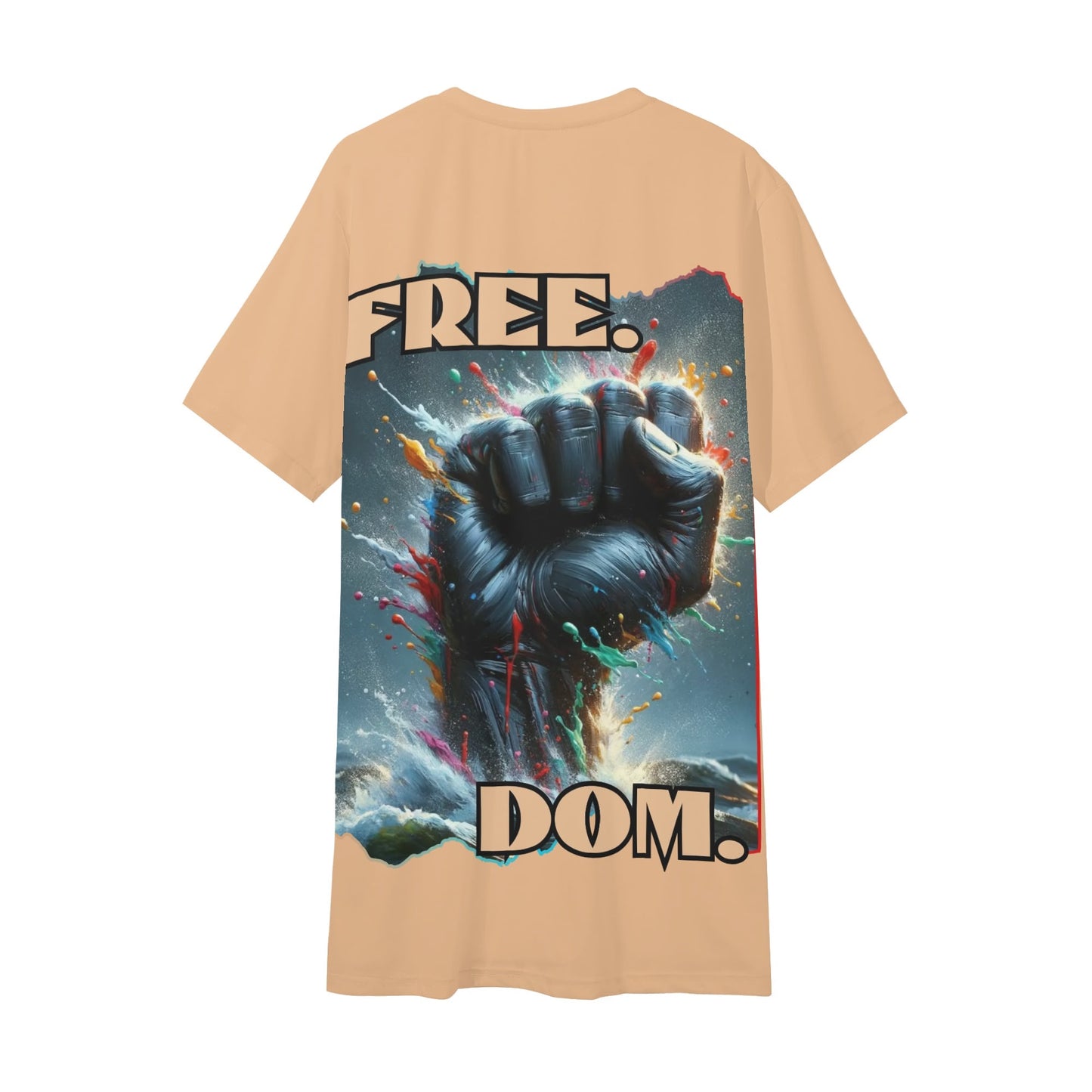 Mens Short Sleeve Soft Feel V-Neck T-Shirt "FREE.DOM."